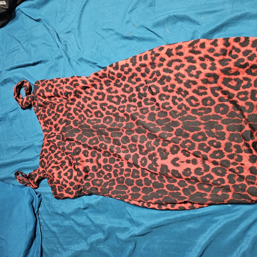 Leopard Print Dress - Red and Black
